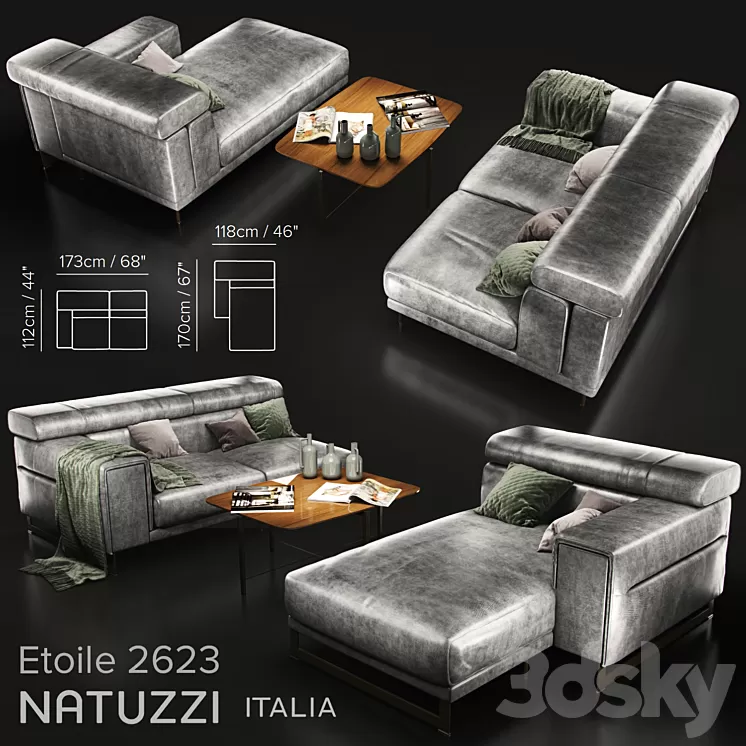 Sofa Natuzzi Etoile 2623 3D Model