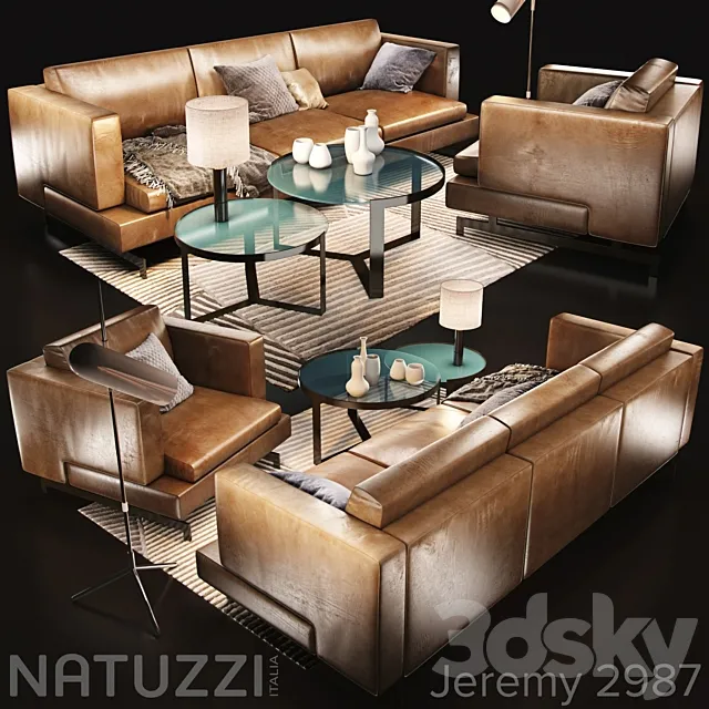 Sofa Natuzzi Jeremy 2987 3D Model Sofa Natuzzi Jeremy 2987 3D Model