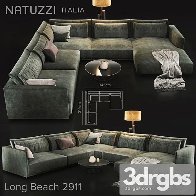 Sofa natuzzi longbeach 2911 2 3D Model Download Sofa natuzzi longbeach 2911 2 3D Model Download