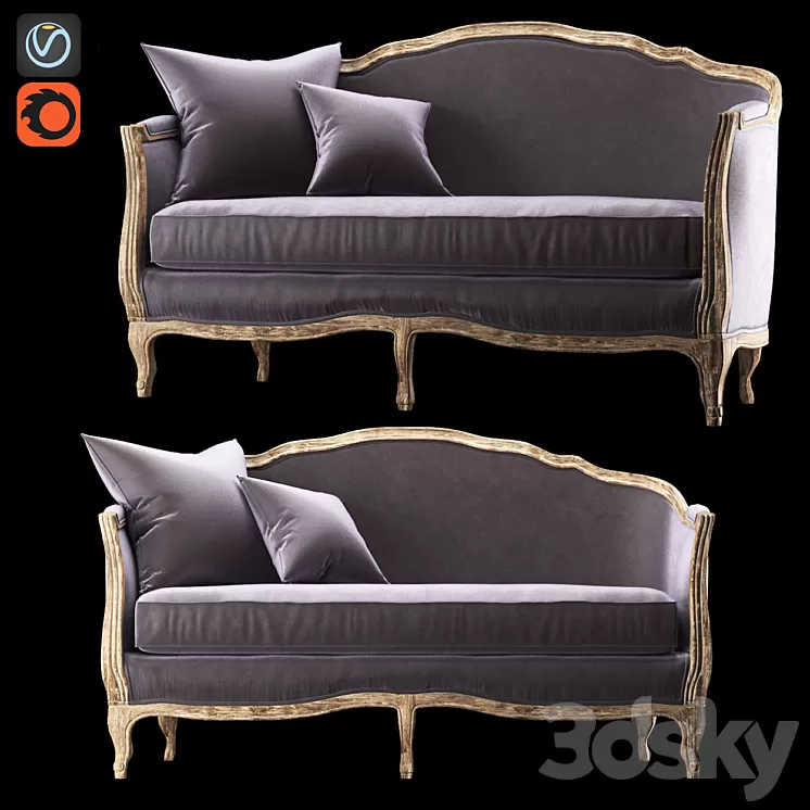 SOFA ONDINE SALON BENCH 3D Model
