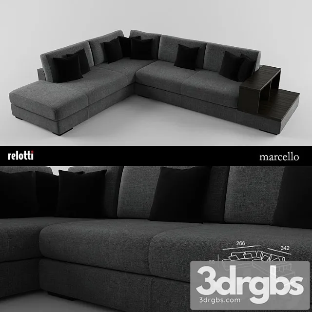 Sofa relotti marcello 2 3D Model Download Sofa relotti marcello 2 3D Model Download