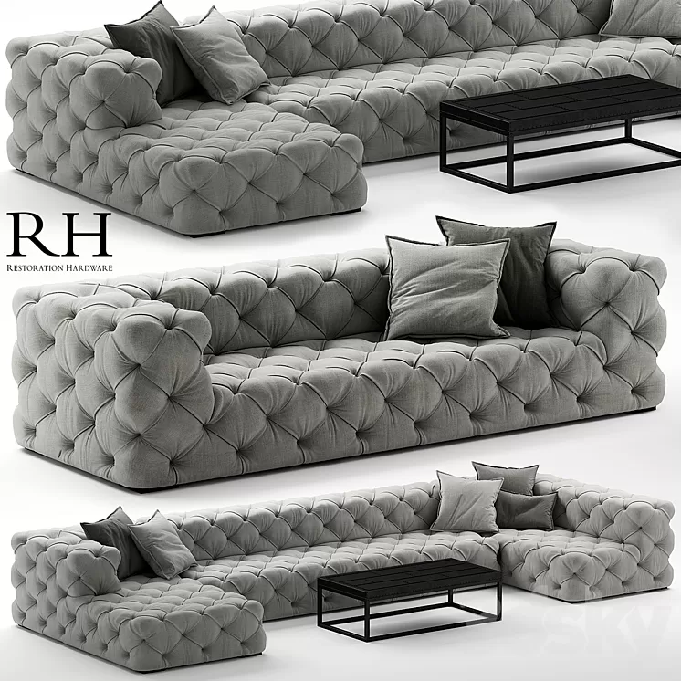 Sofa rh soho tufted 3D Model Sofa rh soho tufted 3D Model