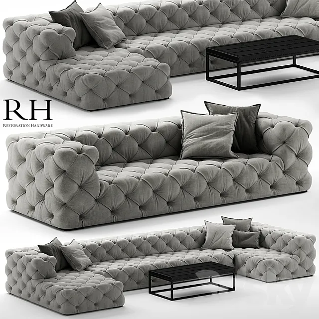 Sofa rh soho tufted 3DModel Sofa rh soho tufted 3DModel