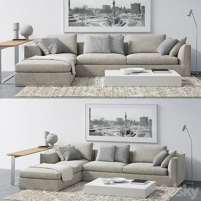 Sofa Richard B & B Italia (2100x3000x 770 mm) 3D Model