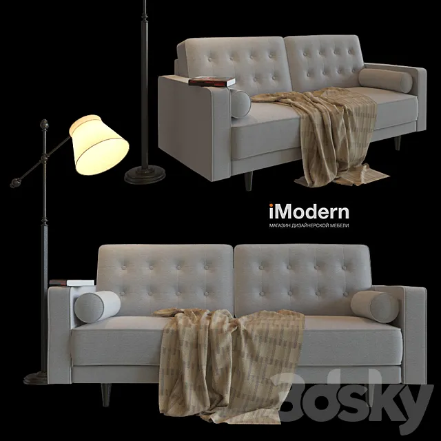 Sofa Sacramento with decor 3DModel Sofa Sacramento with decor 3DModel