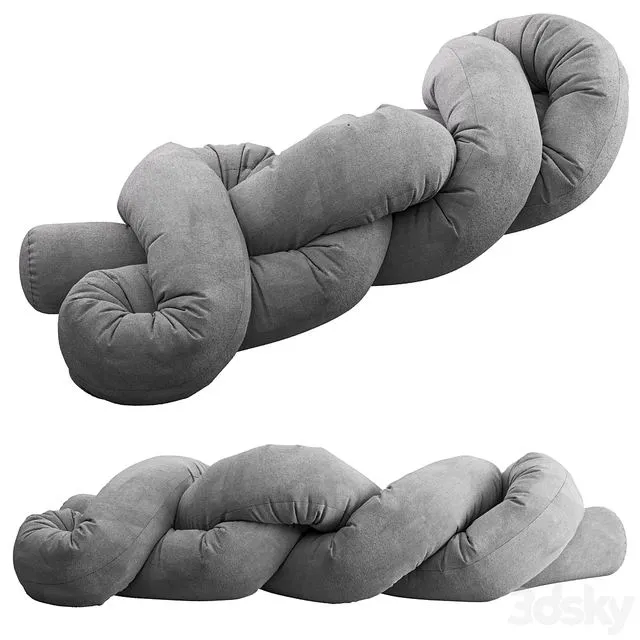 Sofa sausage massfurniture 3 3D Model