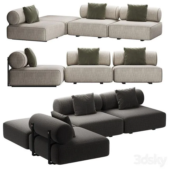 Sofa Shinto by Domkapa (with pillows)) 3D Model