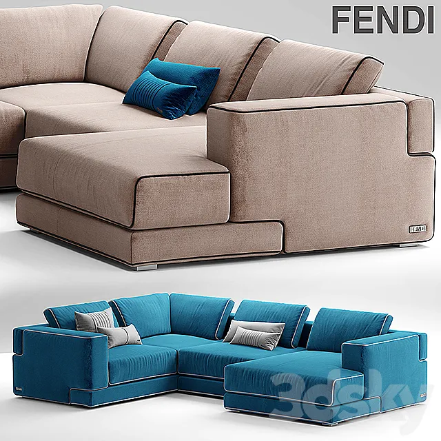 Sofa sloane fendi casa 3DModel Sofa sloane fendi casa 3DModel