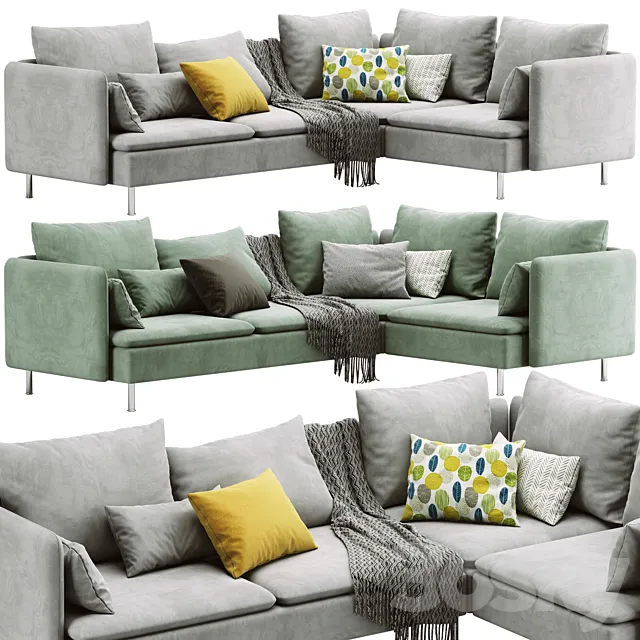 Sofa soderhamn Ikea 3D Model Sofa soderhamn Ikea 3D Model