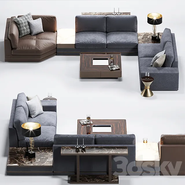 Sofa SONEN W 574 Giuseppe Iasparra from Longhi 3D Model Sofa SONEN W 574 Giuseppe Iasparra from Longhi 3D Model