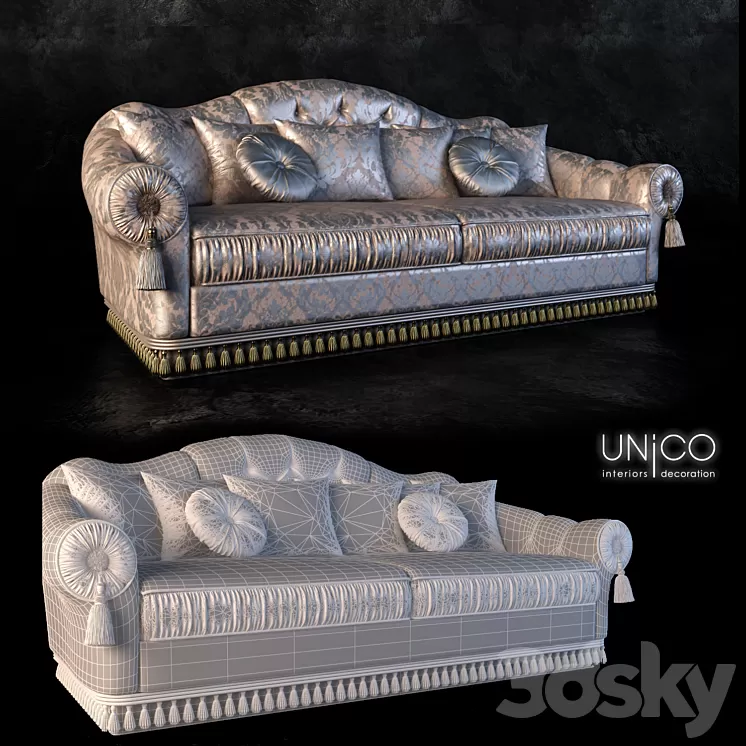 Sofa unico verdi 3D Model 3DSKY Decor Helper