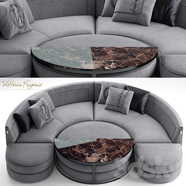 Sofa vittoriafrigerio Borromeo 3DModel Sofa vittoriafrigerio Borromeo 3DModel