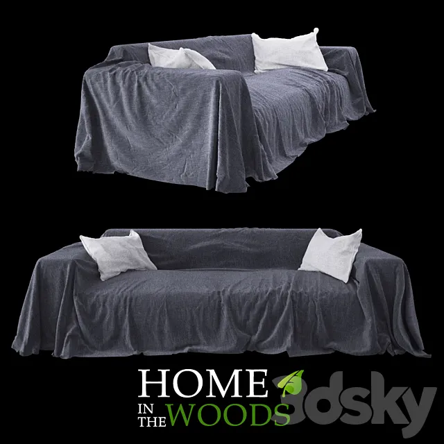 Sofa with cover 3DModel Sofa with cover 3DModel