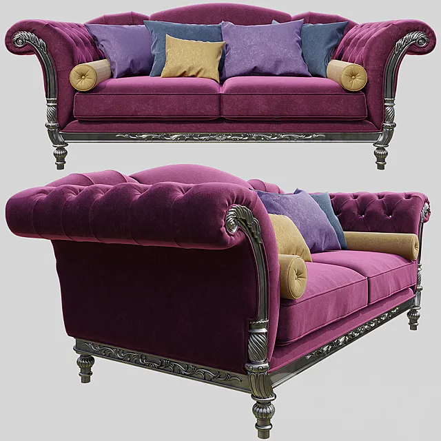 Sofa with high soft armrests 3D Model Sofa with high soft armrests 3D Model