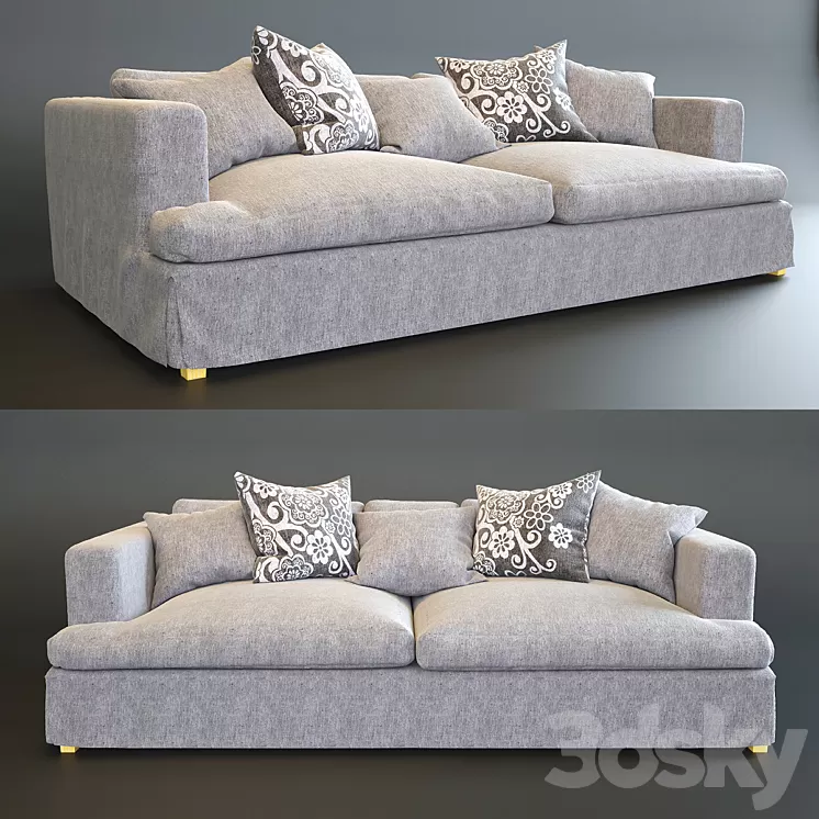 Sofa with pillows 3D Model