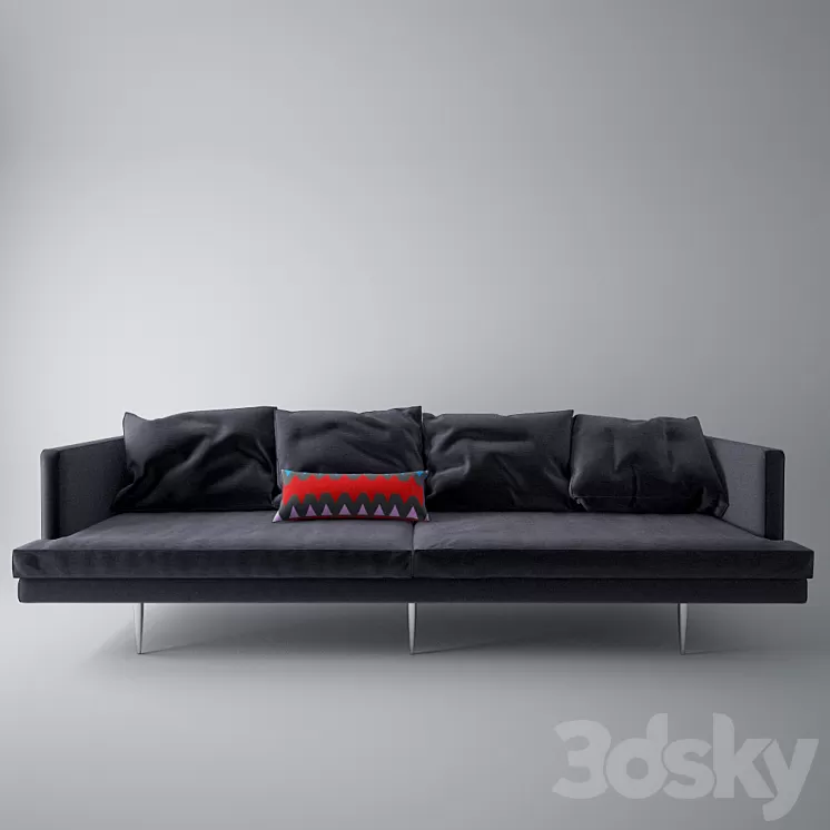 Sofa with pillows 3D Model