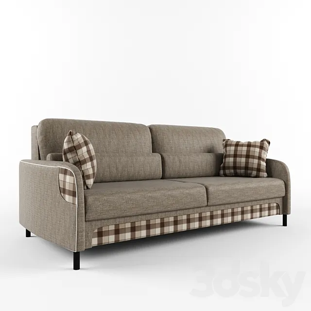 sofa with pillows and decorative inserts 3D Model