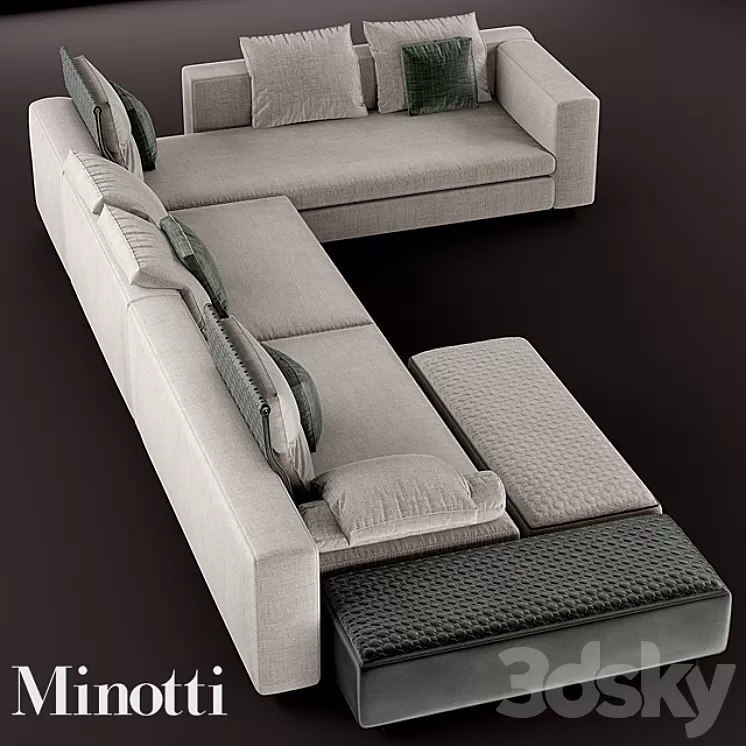 Sofa Yang Modular Sofa Minotti 3D Model