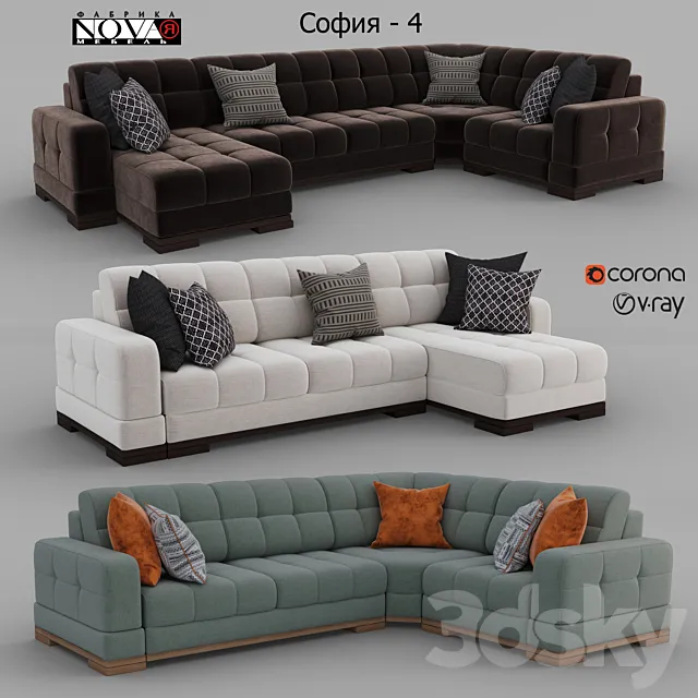 Sofas Sofia – 4 Factory NOVAYA Furniture 3D Model