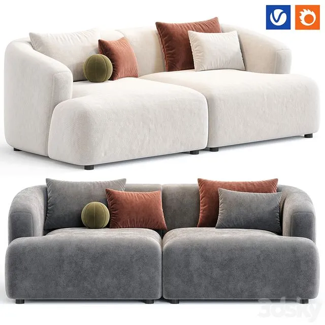 Sofia 2 Plazas Sofa By Westwing 3D Model Sofia 2 Plazas Sofa By Westwing 3D Model