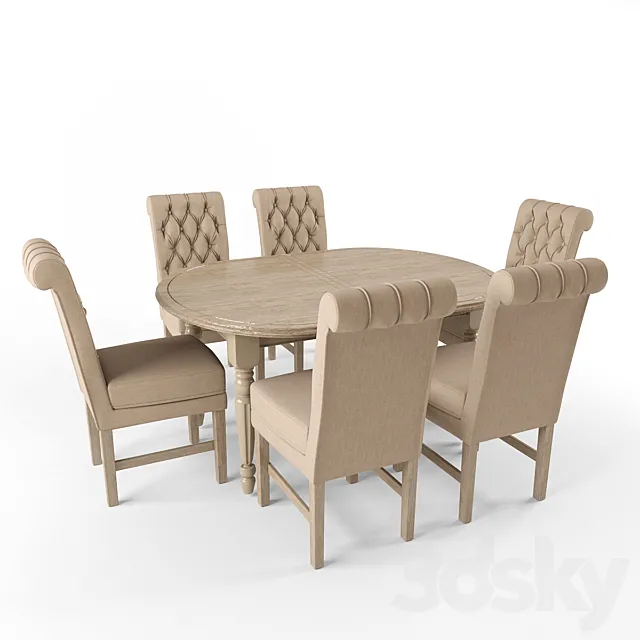 Soft Chair Arthur and Table Benedict 3DModel