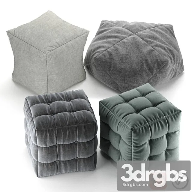 Soft fabric poufs Soft fabric poufs