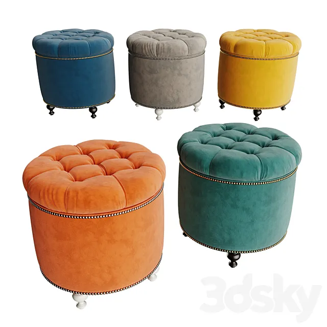 Soft padded stool Grosseto 3DModel Soft padded stool Grosseto 3DModel