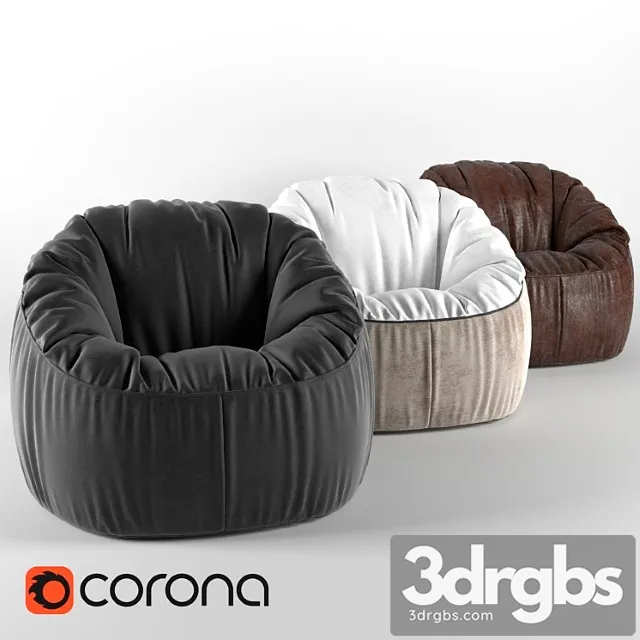 Soft Pouf Chair 3D Model Download