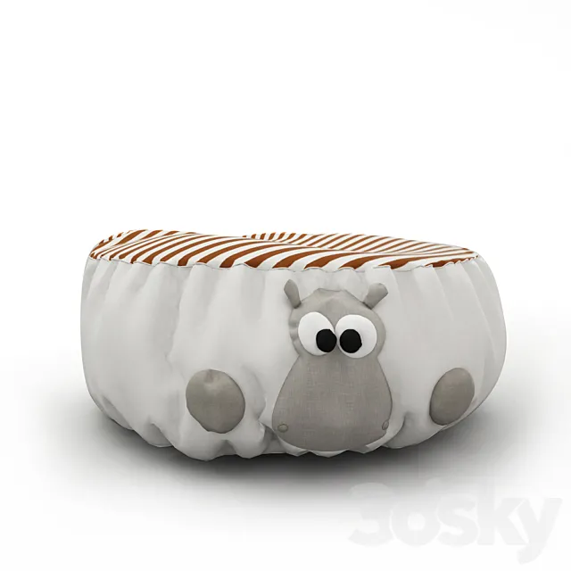 soft pouf in the nursery 3D Model
