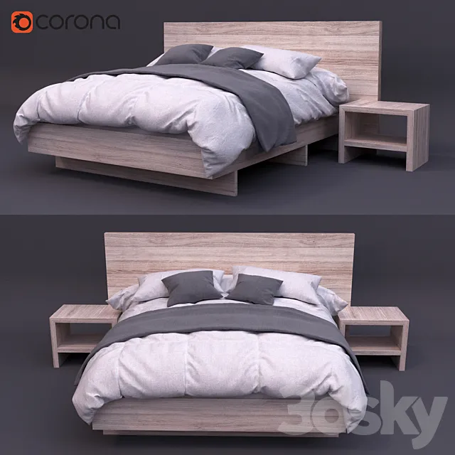 soft rustic bed 3DModel soft rustic bed 3DModel