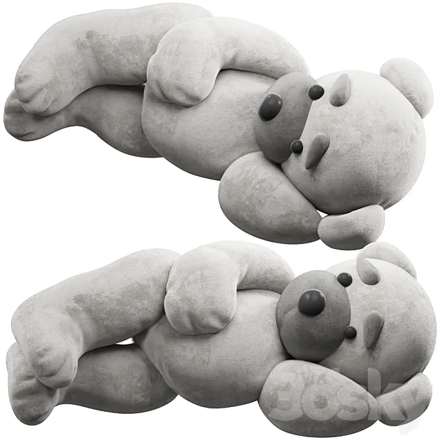 soft toy bear lies on its side 3D Model soft toy bear lies on its side 3D Model