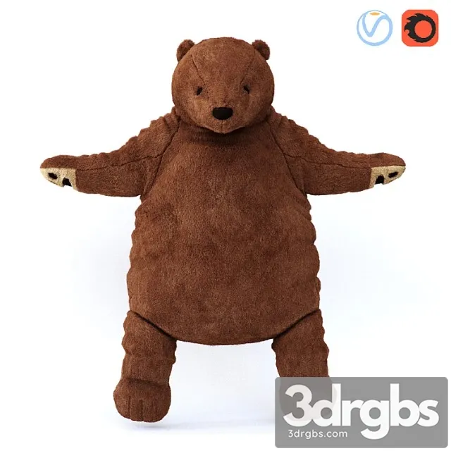 Soft Toy Brown Bear Dyungelskog 3D Model Download