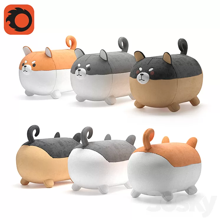 Soft toy dog 3D Model