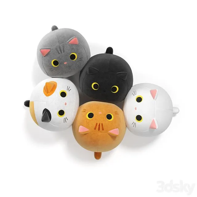 Soft toys cats 3D Model Soft toys cats 3D Model