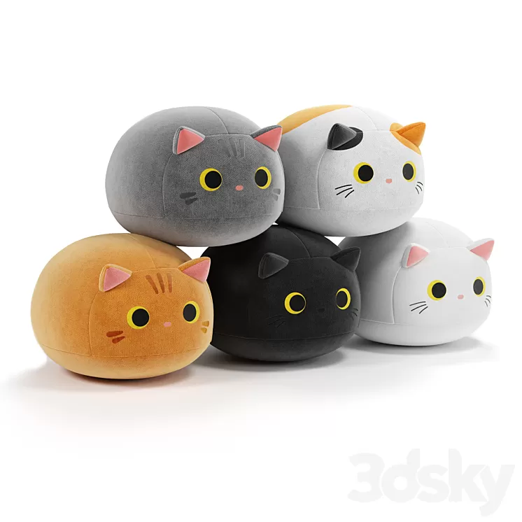 Soft toys cats 3D Model Free Download