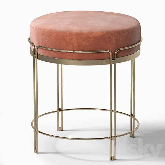 Soft velvet stool 3DModel Soft velvet stool 3DModel