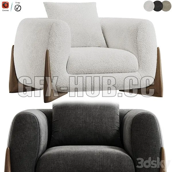 Softbay Armchair by Porada 3D Model Softbay Armchair by Porada 3D Model