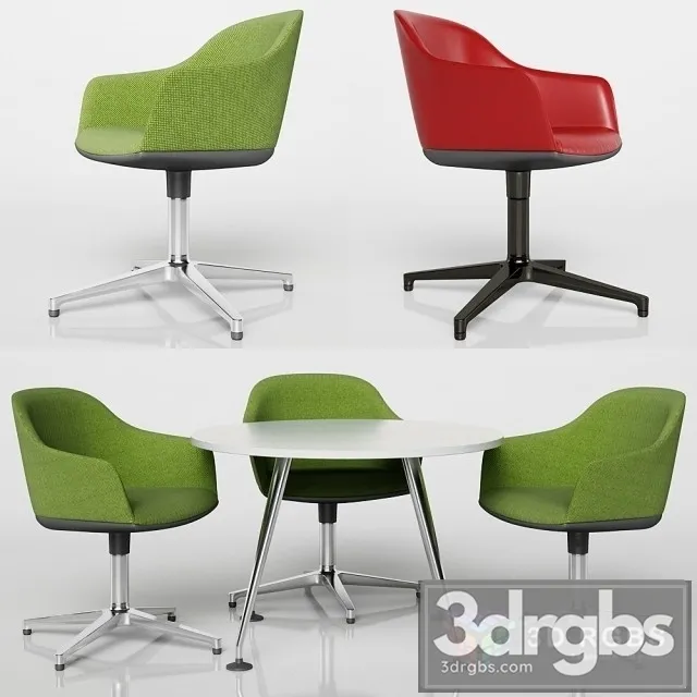 Softshell Chair Four Star Base 3D Model Download