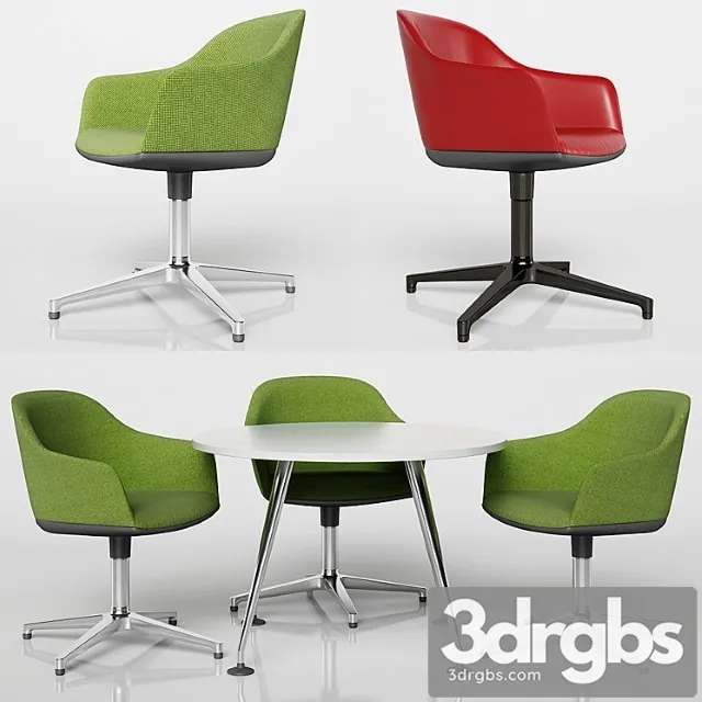 Softshell chair with four-star base 2 3D Model Download