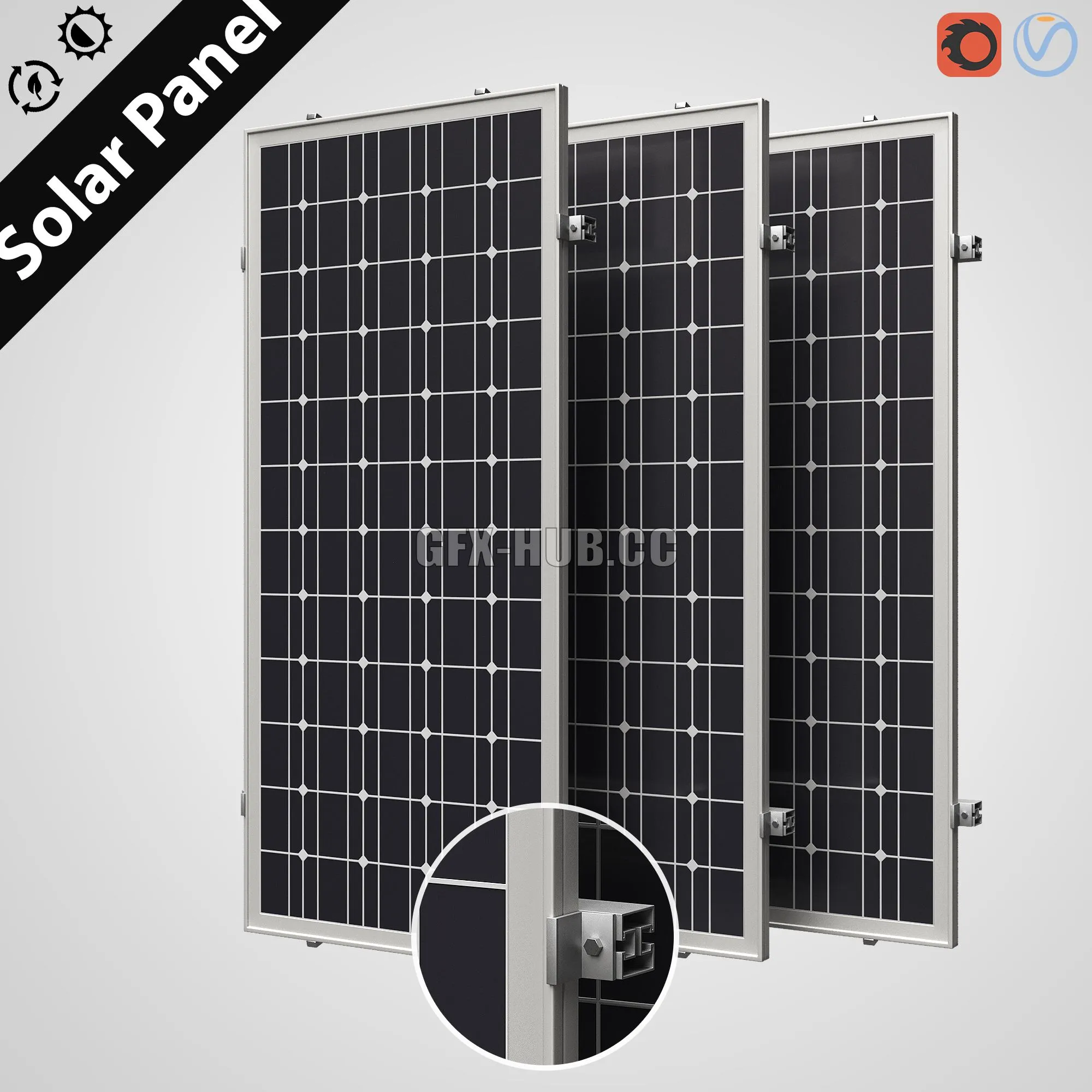 Solar panel 3D Model