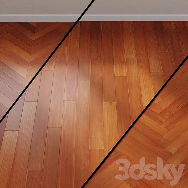 Solid board parketoff classic Birch Amber 3D Model