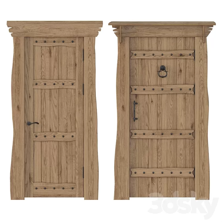 Solid wood doors 3D Model
