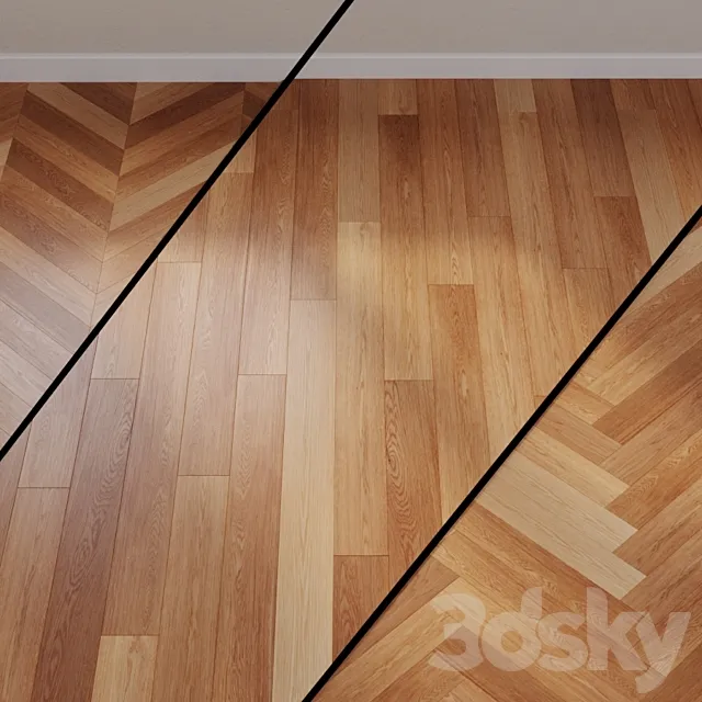 Solid wood parketoff classic Select Oak 3D Model