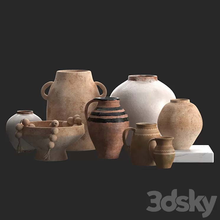 Solis Terracotta Vases (Pottery Barn) 3D Model Free Download