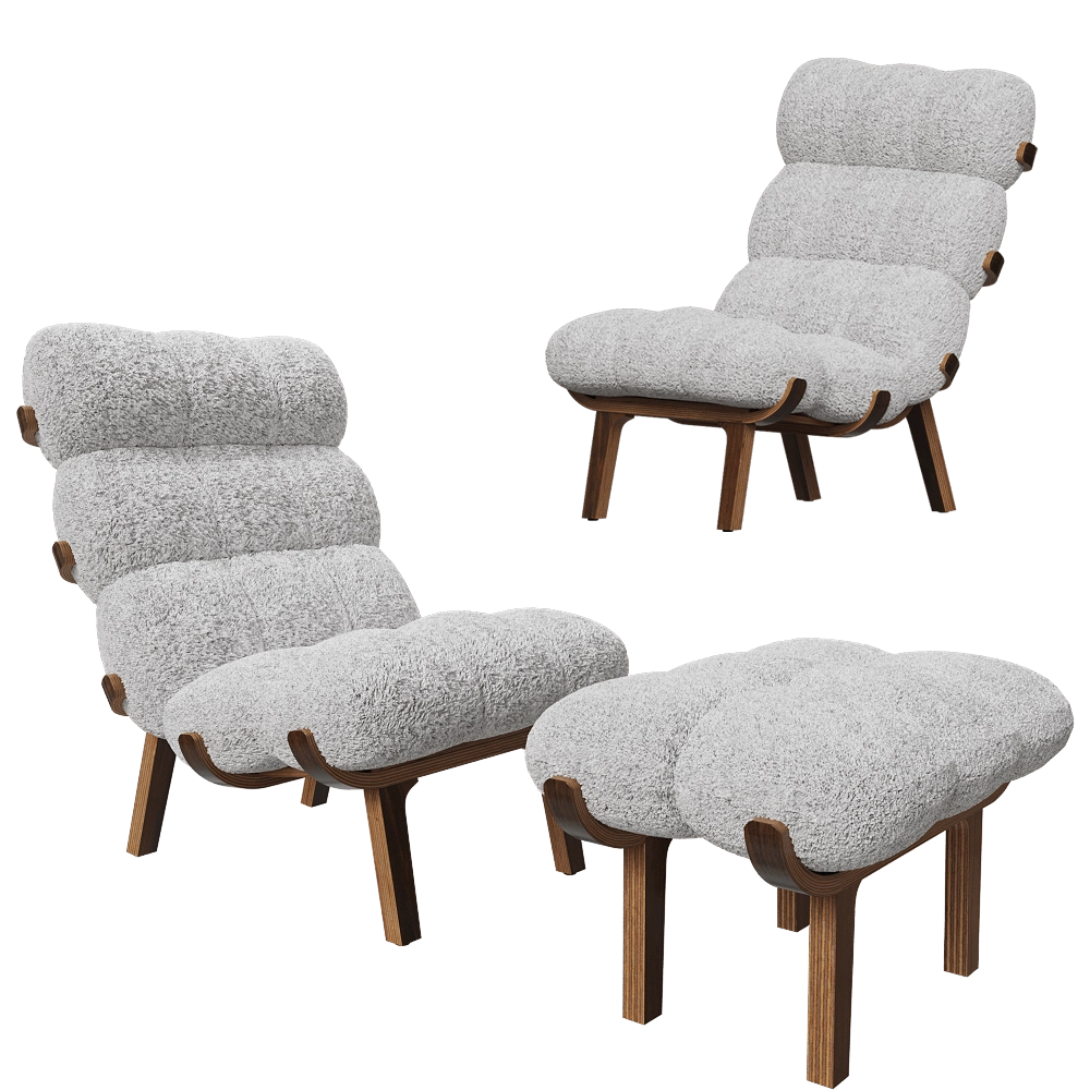 SOLLEN – Chair & footstool CLOUD 3D Model SOLLEN – Chair & footstool CLOUD 3D Model