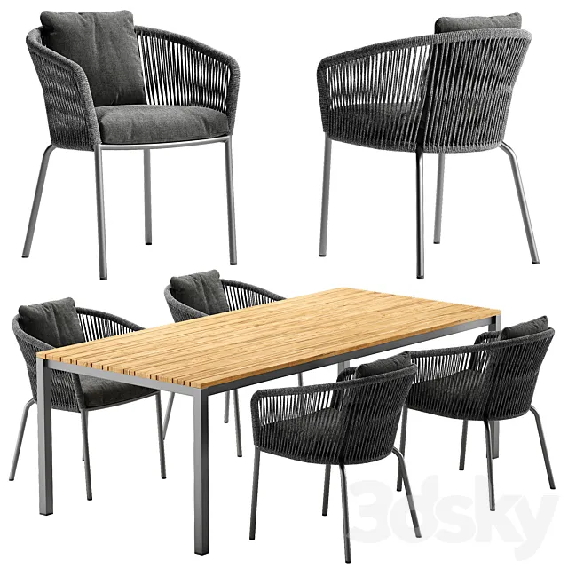 Solpuri Loop chair Classic Alu table set 3D Model