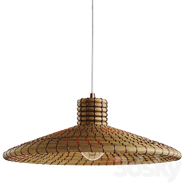 Sonder Living Nellcote Dome Pendant with Wood Accents 3D Model Sonder Living Nellcote Dome Pendant with Wood Accents 3D Model