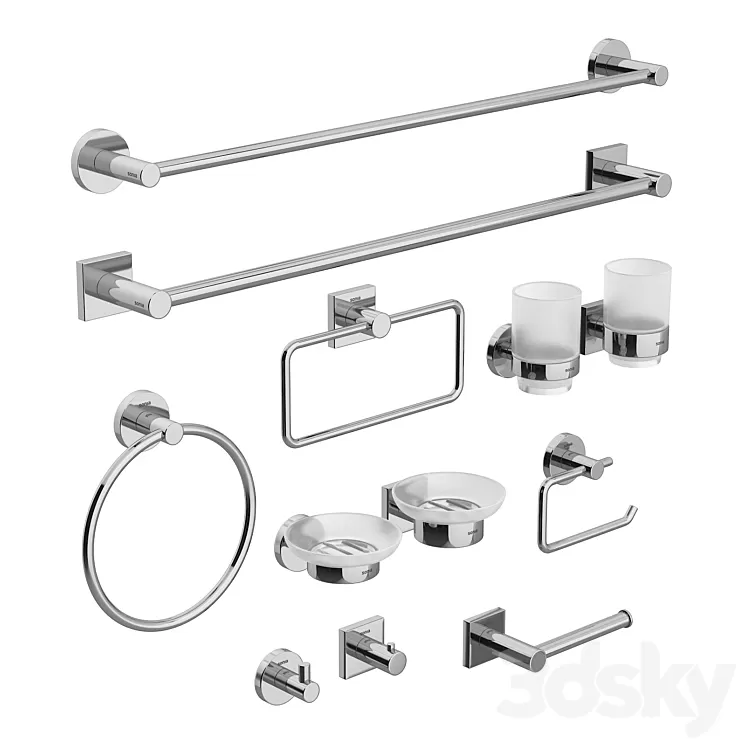 Sonia Line bathroom accessories set 3D Model