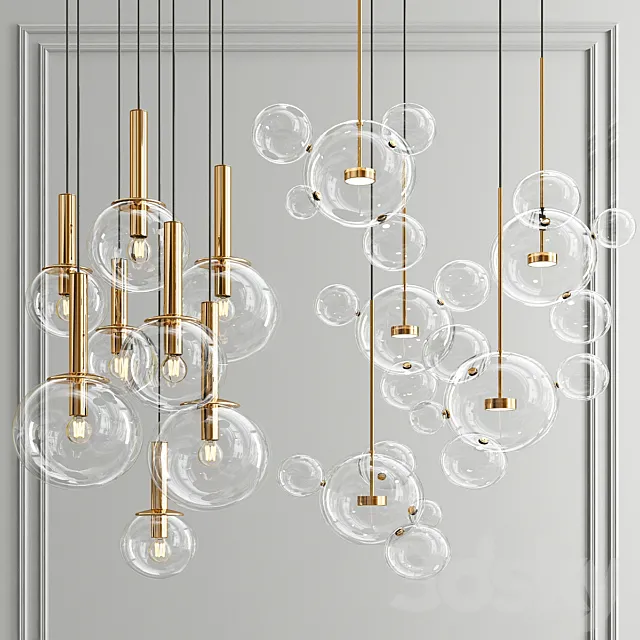 Sonneman & Giopato Bolle Chandelier 3D Model Sonneman & Giopato Bolle Chandelier 3D Model