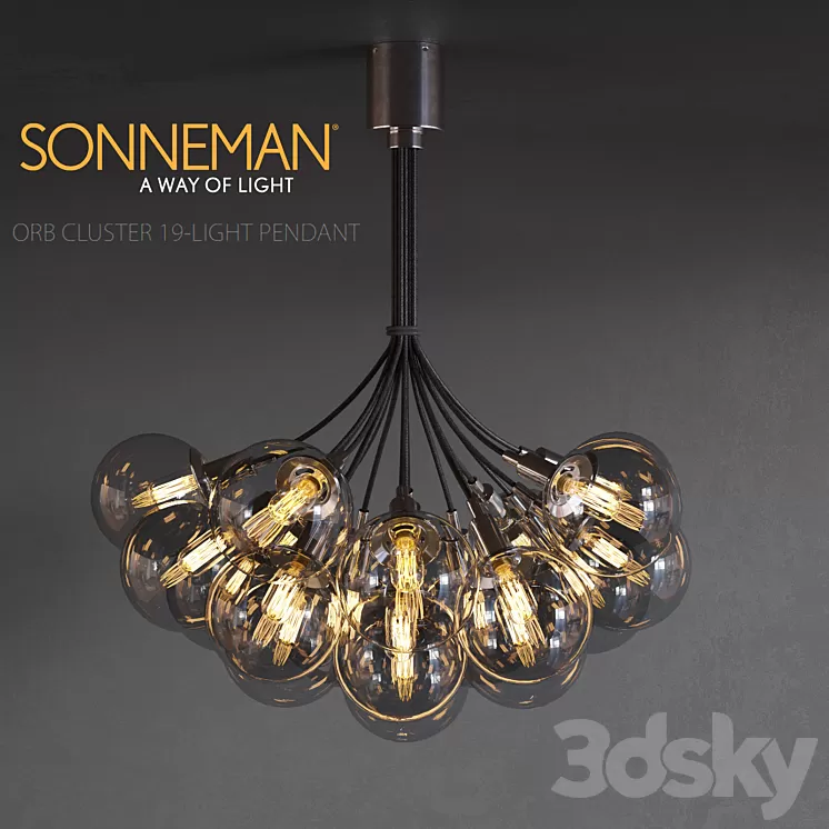 Sonneman ORB CLUSTER 19-LIGHT PENDANT 3D Model Sonneman ORB CLUSTER 19-LIGHT PENDANT 3D Model